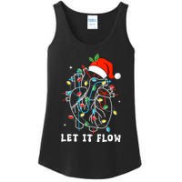 Funny Let It Flow Anatomy Heart Cardiac Nurse Santa Hat Xmas Ladies Essential Tank