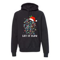 Funny Let It Flow Anatomy Heart Cardiac Nurse Santa Hat Xmas Premium Hoodie