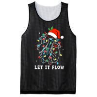 Funny Let It Flow Anatomy Heart Cardiac Nurse Santa Hat Xmas Mesh Reversible Basketball Jersey Tank