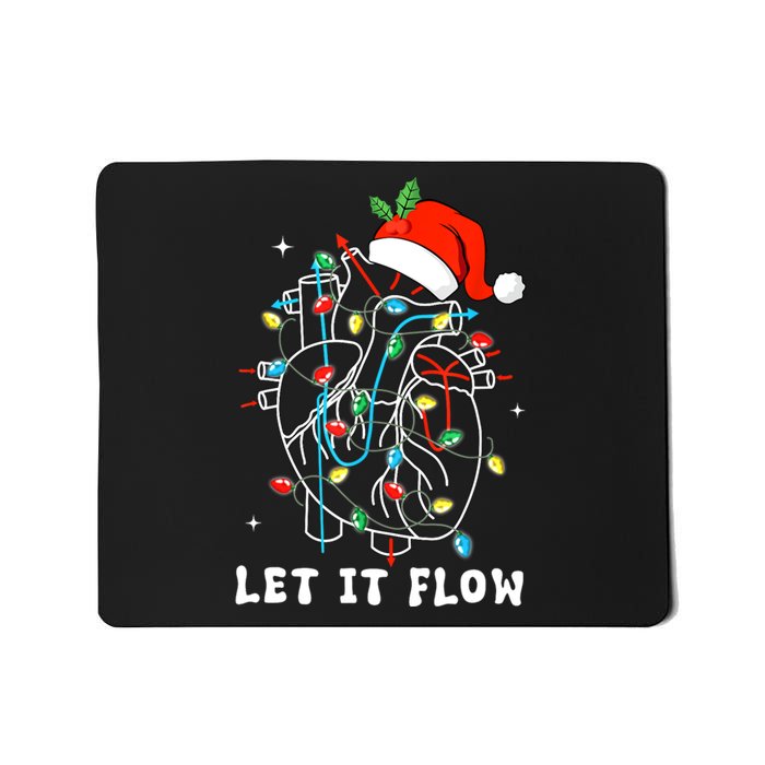 Funny Let It Flow Anatomy Heart Cardiac Nurse Santa Hat Xmas Mousepad