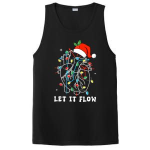 Funny Let It Flow Anatomy Heart Cardiac Nurse Santa Hat Xmas PosiCharge Competitor Tank