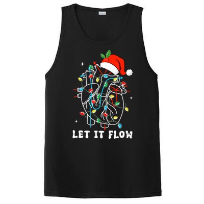 Funny Let It Flow Anatomy Heart Cardiac Nurse Santa Hat Xmas PosiCharge Competitor Tank