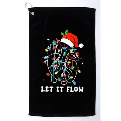 Funny Let It Flow Anatomy Heart Cardiac Nurse Santa Hat Xmas Platinum Collection Golf Towel