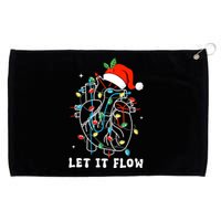 Funny Let It Flow Anatomy Heart Cardiac Nurse Santa Hat Xmas Grommeted Golf Towel