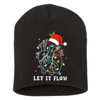 Funny Let It Flow Anatomy Heart Cardiac Nurse Santa Hat Xmas Short Acrylic Beanie