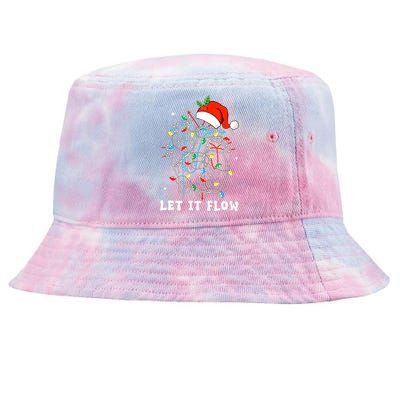 Funny Let It Flow Anatomy Heart Cardiac Nurse Santa Hat Xmas Tie-Dyed Bucket Hat