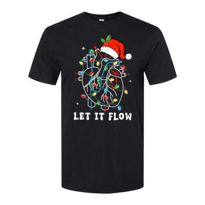 Funny Let It Flow Anatomy Heart Cardiac Nurse Santa Hat Xmas Softstyle CVC T-Shirt