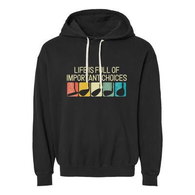 Funny Life Is Full Of Important Choices Vintage Golf Golfer Garment-Dyed Fleece Hoodie