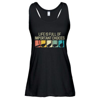 Funny Life Is Full Of Important Choices Vintage Golf Golfer Ladies Essential Flowy Tank