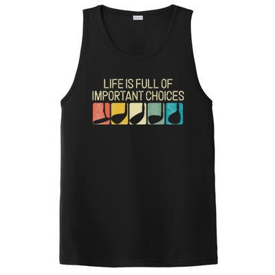 Funny Life Is Full Of Important Choices Vintage Golf Golfer PosiCharge Competitor Tank