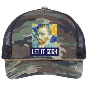 Funny Let It Gogh Vincent Van Gogh Artist Gift Retro Rope Trucker Hat Cap