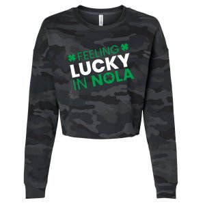 Feeling Lucky In Nola Funny St Patricks Day Cropped Pullover Crew