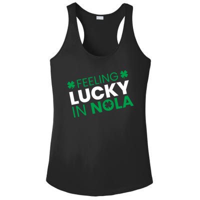 Feeling Lucky In Nola Funny St Patricks Day Ladies PosiCharge Competitor Racerback Tank