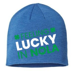 Feeling Lucky In Nola Funny St Patricks Day Sustainable Beanie