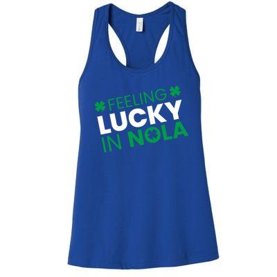 Feeling Lucky In Nola Funny St Patricks Day Women's Racerback Tank