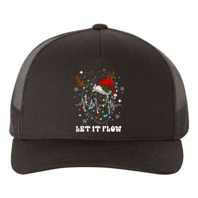 Funny Let It Flow Anatomy Heart Cardiac Nurse Santa Hat Xmas Yupoong Adult 5-Panel Trucker Hat