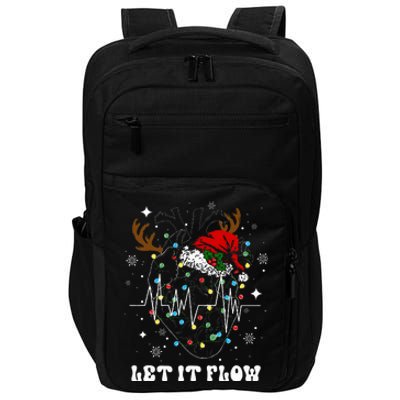 Funny Let It Flow Anatomy Heart Cardiac Nurse Santa Hat Xmas Impact Tech Backpack