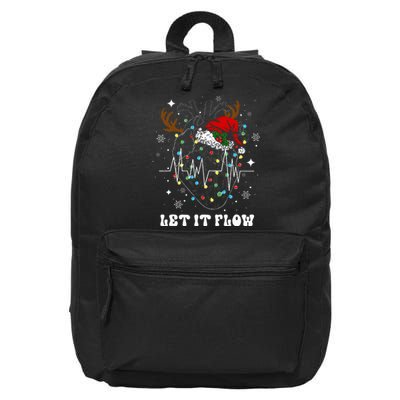 Funny Let It Flow Anatomy Heart Cardiac Nurse Santa Hat Xmas 16 in Basic Backpack