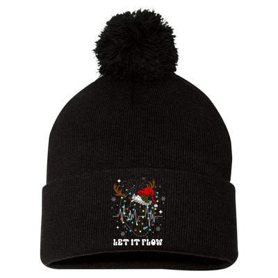 Funny Let It Flow Anatomy Heart Cardiac Nurse Santa Hat Xmas Pom Pom 12in Knit Beanie