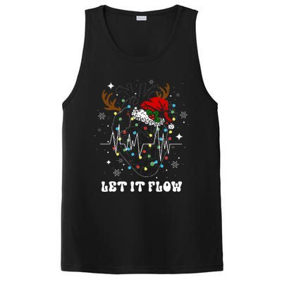 Funny Let It Flow Anatomy Heart Cardiac Nurse Santa Hat Xmas PosiCharge Competitor Tank