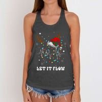 Funny Let It Flow Anatomy Heart Cardiac Nurse Santa Hat Xmas Women's Knotted Racerback Tank