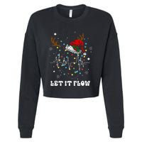 Funny Let It Flow Anatomy Heart Cardiac Nurse Santa Hat Xmas Cropped Pullover Crew