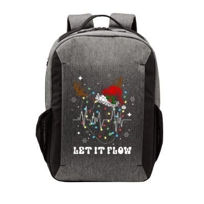 Funny Let It Flow Anatomy Heart Cardiac Nurse Santa Hat Xmas Vector Backpack