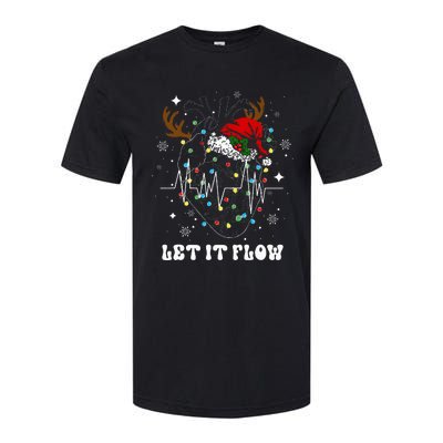 Funny Let It Flow Anatomy Heart Cardiac Nurse Santa Hat Xmas Softstyle CVC T-Shirt