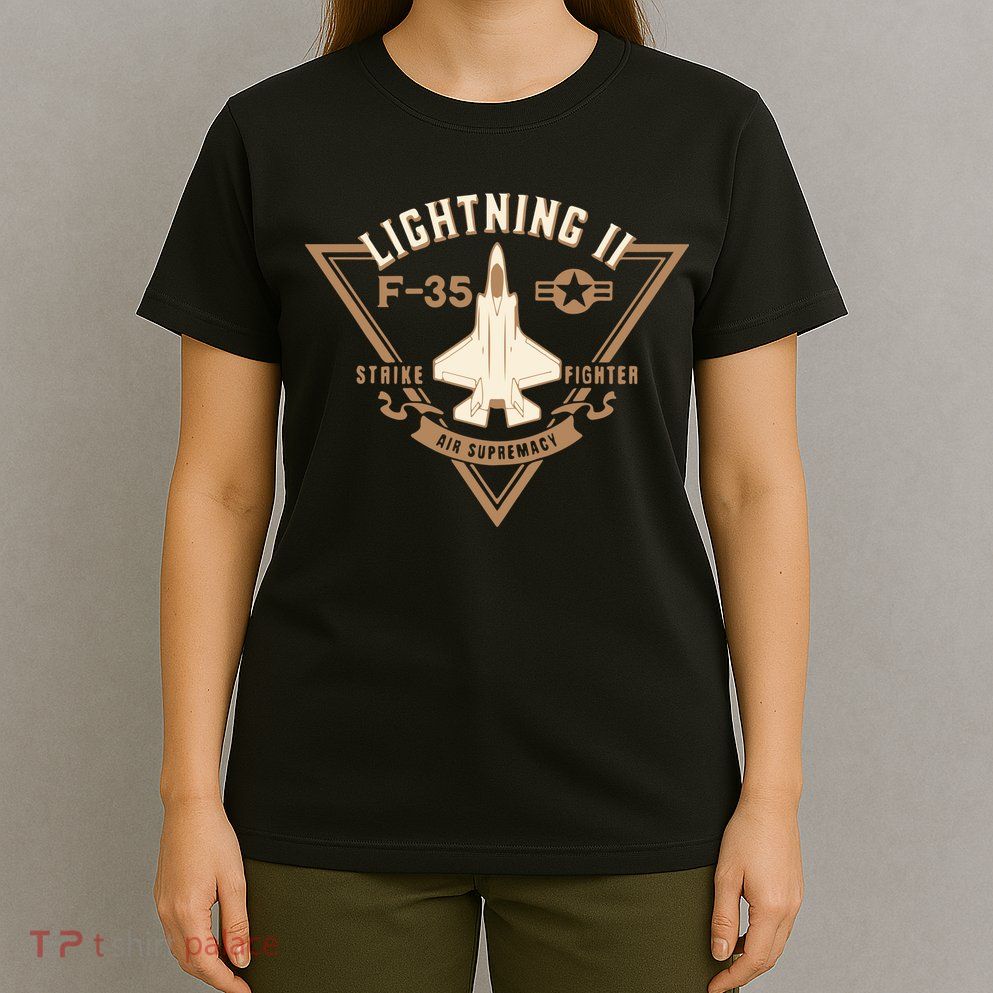 F35 Lightning Ii Jet Fighter Military Aircraft Design T-Shirt