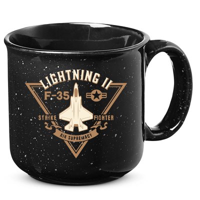 F35 Lightning Ii Jet Fighter Military Aircraft Design 15oz Campfire Ceramic Mug
