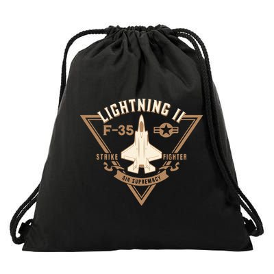 F35 Lightning Ii Jet Fighter Military Aircraft Design Drawstring Bag