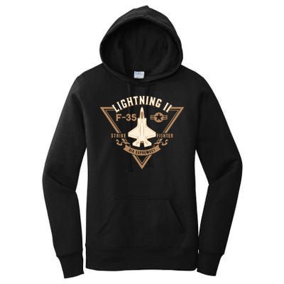 F35 Lightning Ii Jet Fighter Military Aircraft Design Women's Pullover Hoodie
