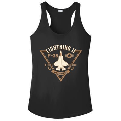 F35 Lightning Ii Jet Fighter Military Aircraft Design Ladies PosiCharge Competitor Racerback Tank