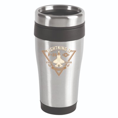 F35 Lightning Ii Jet Fighter Military Aircraft Design 16oz Travel Tumbler
