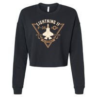 F35 Lightning Ii Jet Fighter Military Aircraft Design Cropped Pullover Crew
