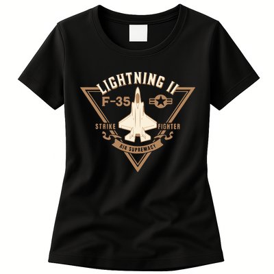 F35 Lightning Ii Jet Fighter Military Aircraft Design Womens T-Shirt