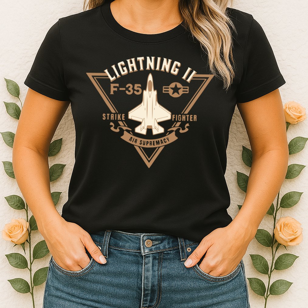 F35 Lightning Ii Jet Fighter Military Aircraft Design Womens T-Shirt
