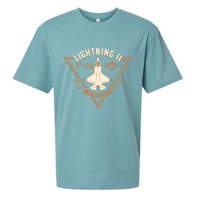 F35 Lightning Ii Jet Fighter Military Aircraft Design Sueded Cloud Jersey T-Shirt