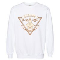 F35 Lightning Ii Jet Fighter Military Aircraft Design Garment-Dyed Sweatshirt