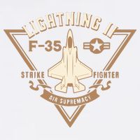 F35 Lightning Ii Jet Fighter Military Aircraft Design Garment-Dyed Sweatshirt