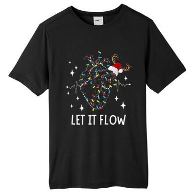 Funny Let It Flow Anatomy Heart Cardiac Nurse Santa Hat Xmas Tall Fusion ChromaSoft Performance T-Shirt