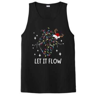 Funny Let It Flow Anatomy Heart Cardiac Nurse Santa Hat Xmas PosiCharge Competitor Tank