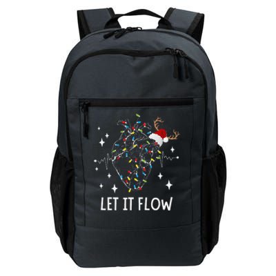 Funny Let It Flow Anatomy Heart Cardiac Nurse Santa Hat Xmas Daily Commute Backpack