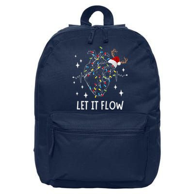 Funny Let It Flow Anatomy Heart Cardiac Nurse Santa Hat Xmas 16 in Basic Backpack