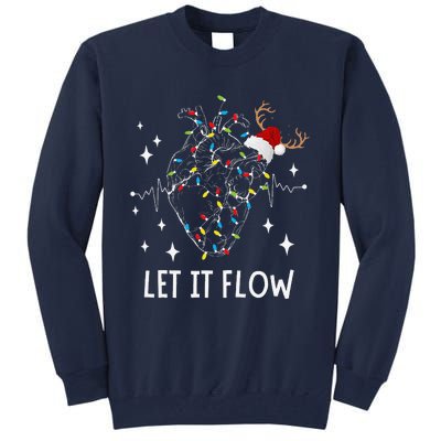 Funny Let It Flow Anatomy Heart Cardiac Nurse Santa Hat Xmas Tall Sweatshirt