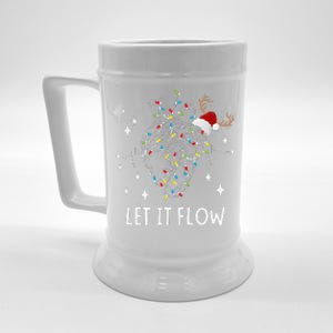 Funny Let It Flow Anatomy Heart Cardiac Nurse Santa Hat Xmas Beer Stein