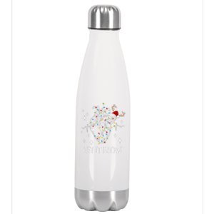 Funny Let It Flow Anatomy Heart Cardiac Nurse Santa Hat Xmas Stainless Steel Insulated Water Bottle