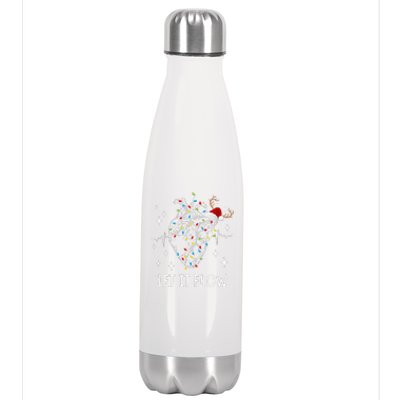 Funny Let It Flow Anatomy Heart Cardiac Nurse Santa Hat Xmas Stainless Steel Insulated Water Bottle