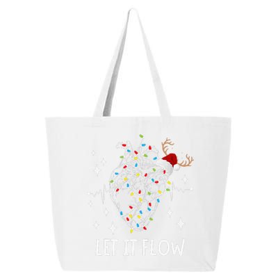 Funny Let It Flow Anatomy Heart Cardiac Nurse Santa Hat Xmas 25L Jumbo Tote