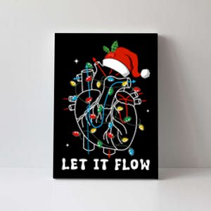 Funny Let It Flow Anatomy Heart Cardiac Nurse Santa Hat Xmas Canvas